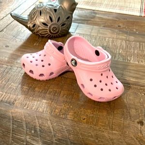 Pink size 6 girls crocs